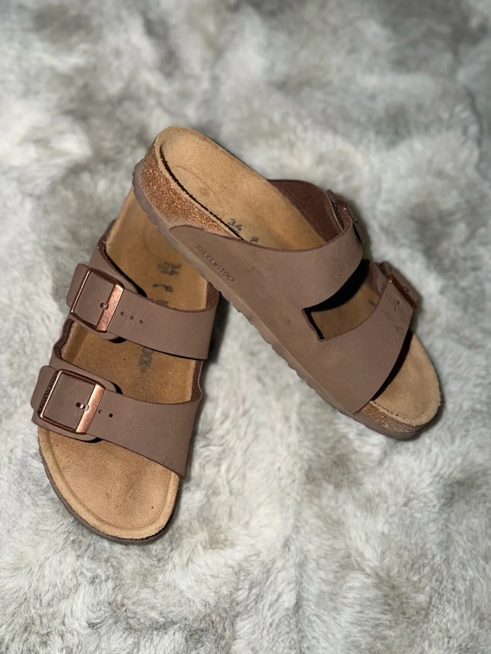Birkenstock Arizona Mocha Kids US Sz 3-3.5 - EU34 Mocha Sandals Excellent Cond.